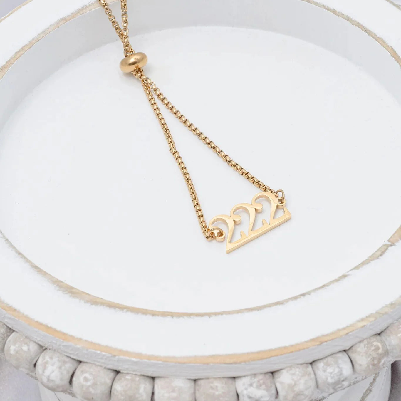 18K Gold PVD Stainless Steel Angel Number Bracelet 222