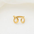 18K Gold PVD Stainless Steel Crescent Cuff Adjustable Ring