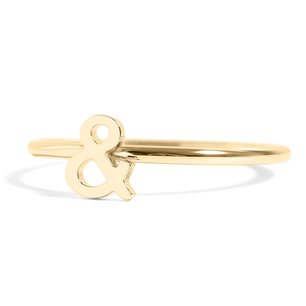 18K Gold PVD Stainless Steel Symbol Ampersand Stacking Rings