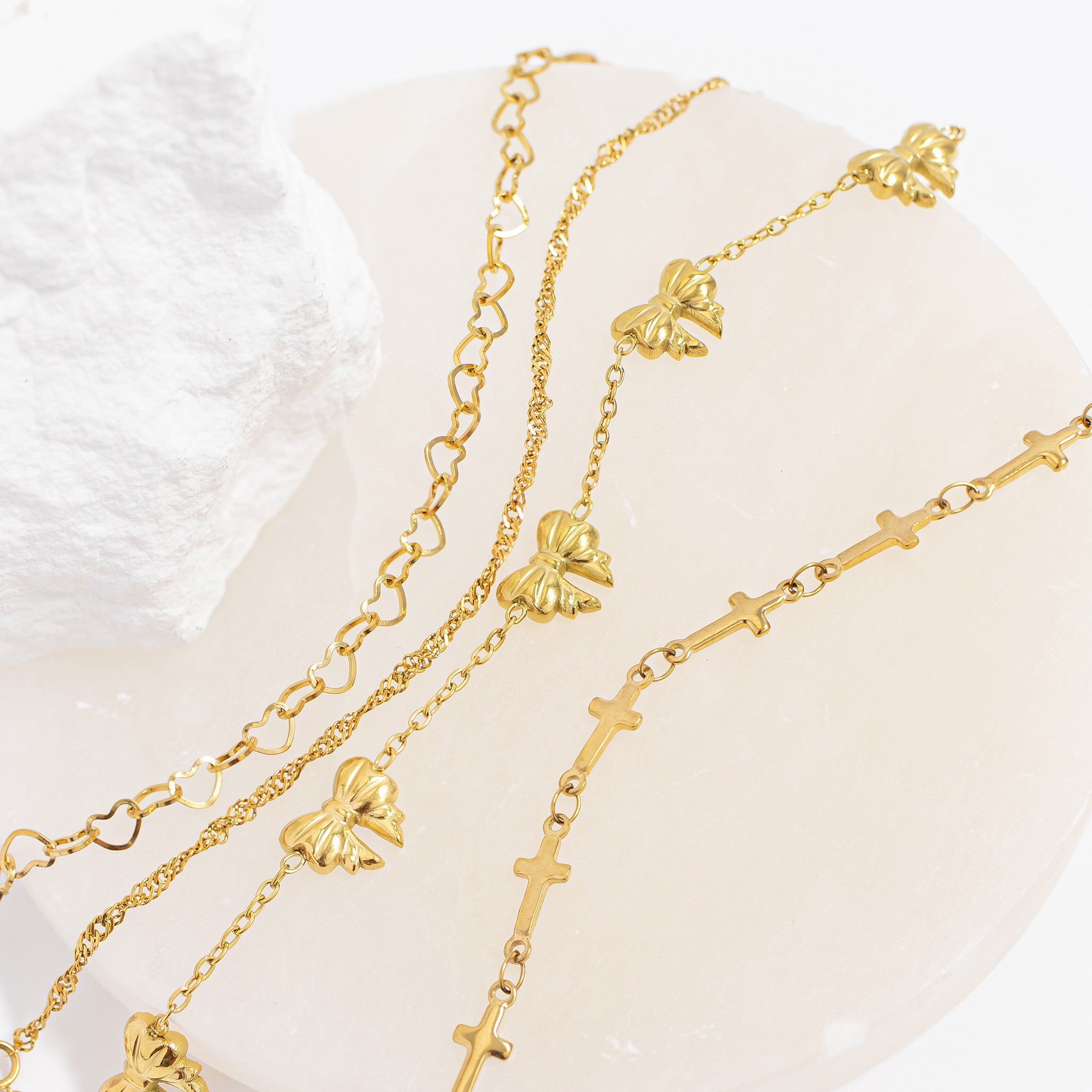 18K Gold PVD Stainless Steel Singapore Chain Bracelet