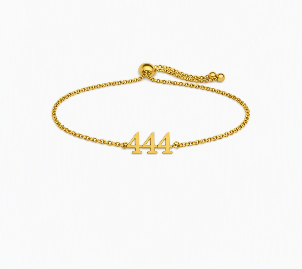 18K Gold PVD Stainless Steel Angel Number Bracelet 444