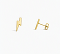 18K Gold PVD Stainless Steel Lightning Bolt Stud Earrings