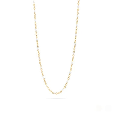 18K Gold PVD Stainless Steel Confetti White Chain Necklace
