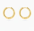 18K Gold PVD Stainless Steel Circle Huggie Hoop Earrings