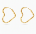 18K Gold PVD Stainless Steel Heart Hoop Earrings