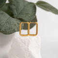 18K Gold PVD Stainless Steel Rounded Rectangle Huggie Earrings