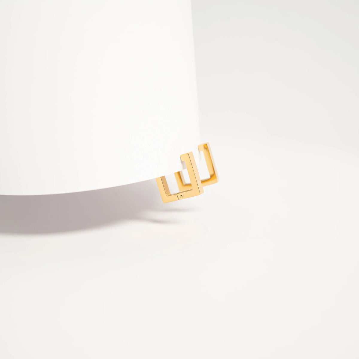 18K Gold PVD Stainless Steel Square Huggie Earrings