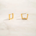 18K Gold PVD Stainless Steel Square Huggie Earrings