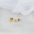 18K Gold PVD Stainless Steel Round Stud Earrings