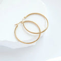 18K Gold PVD Stainless Steel Round Tube Hoop Earrings