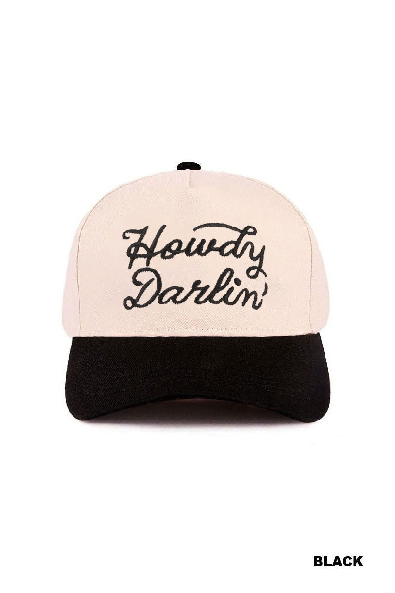 "Howdy Darlin" Two-Tone Canvas Cotton Cap