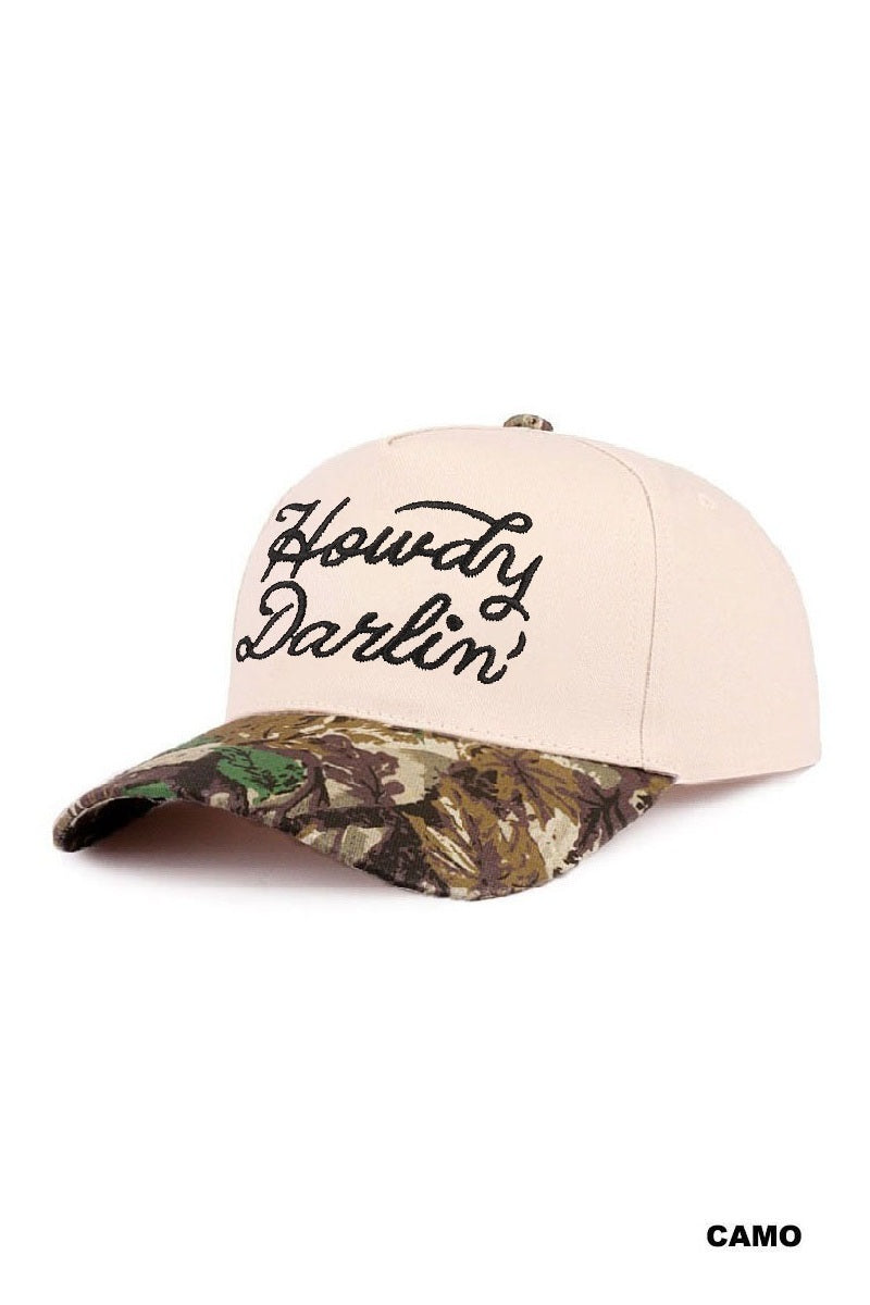 "Howdy Darlin" Two-Tone Canvas Cotton Cap