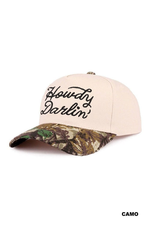 "Howdy Darlin" Two-Tone Canvas Cotton Cap