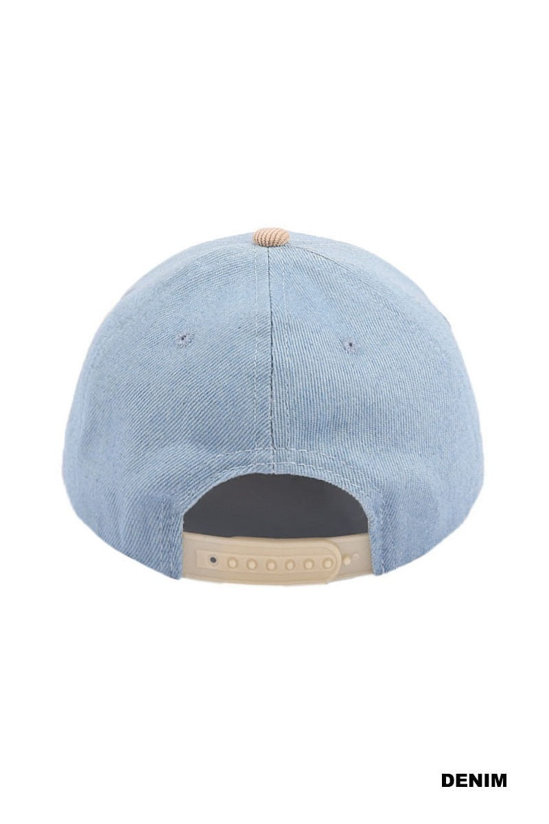 Plain Two-Tone Corduroy Cap