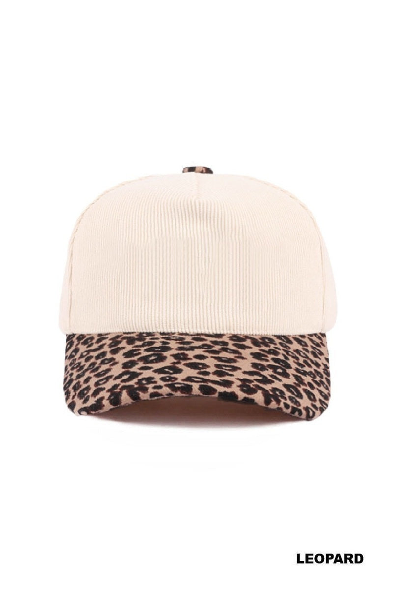 Plain Two-Tone Corduroy Cap