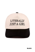 "Literally Just a Girl" Two-Tone Canvas Cotton Cap