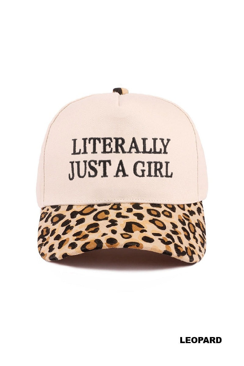"Literally Just a Girl" Two-Tone Canvas Cotton Cap