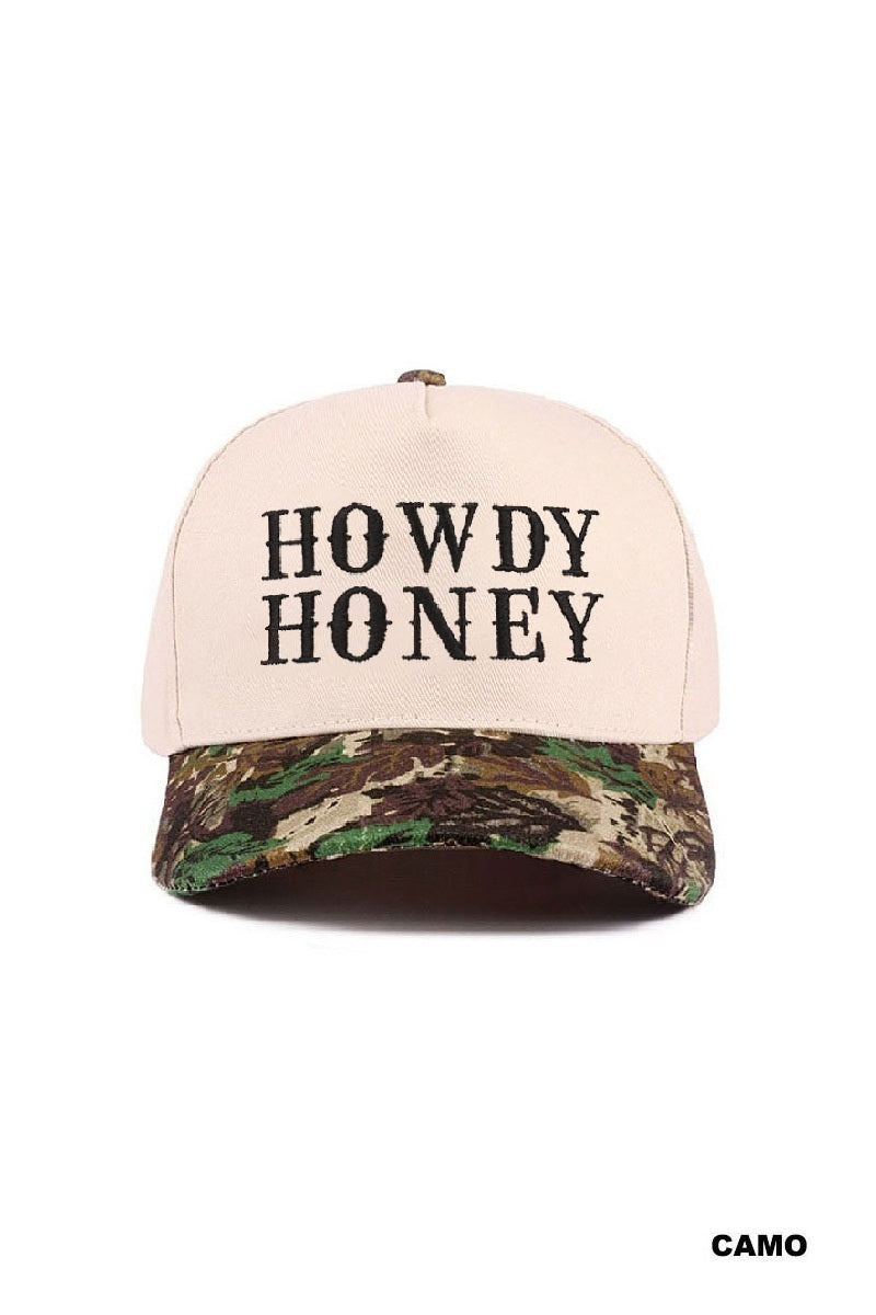 "Howdy Honey" Two-Tone Canvas Cotton Cap
