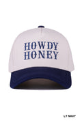 "Howdy Honey" Two-Tone Canvas Cotton Cap