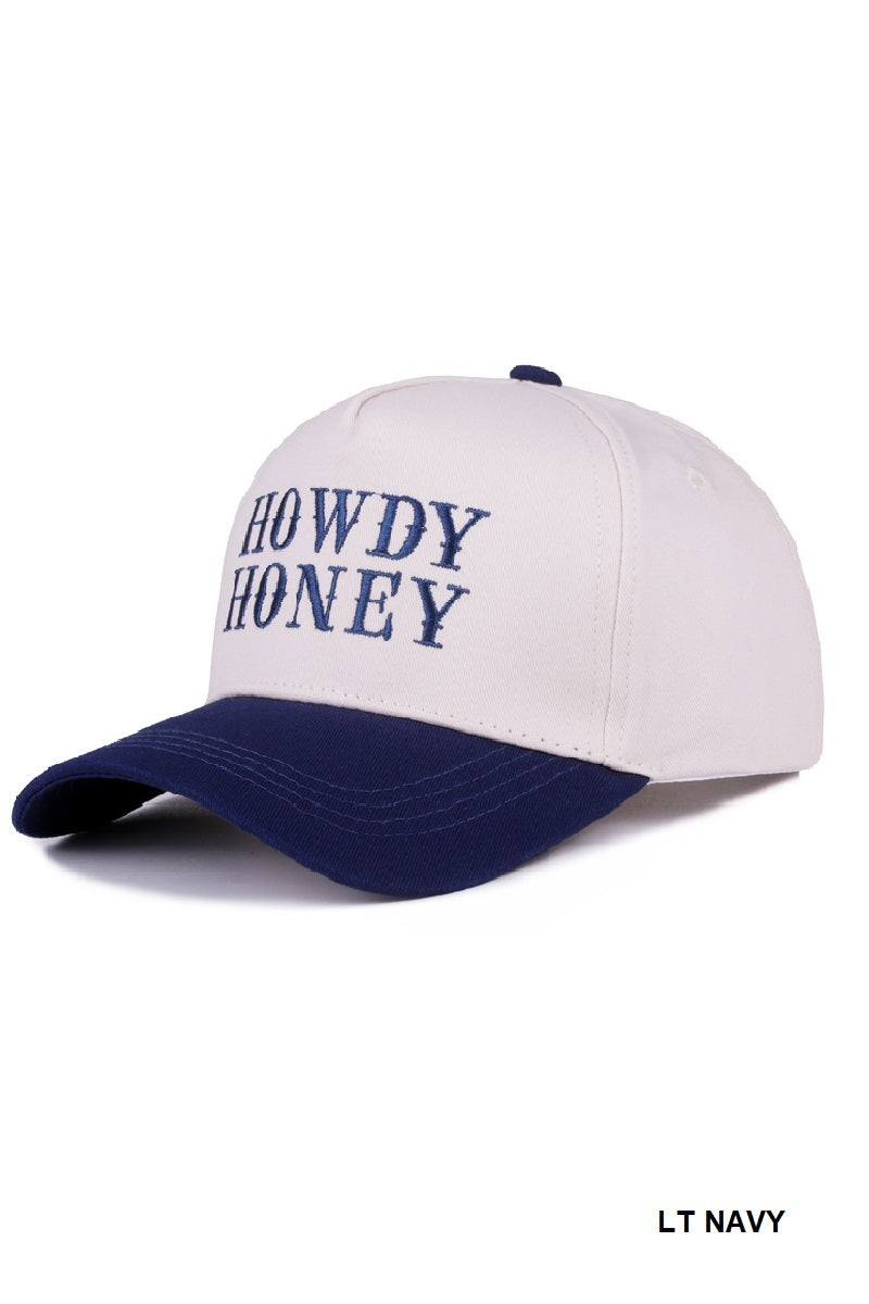 "Howdy Honey" Two-Tone Canvas Cotton Cap