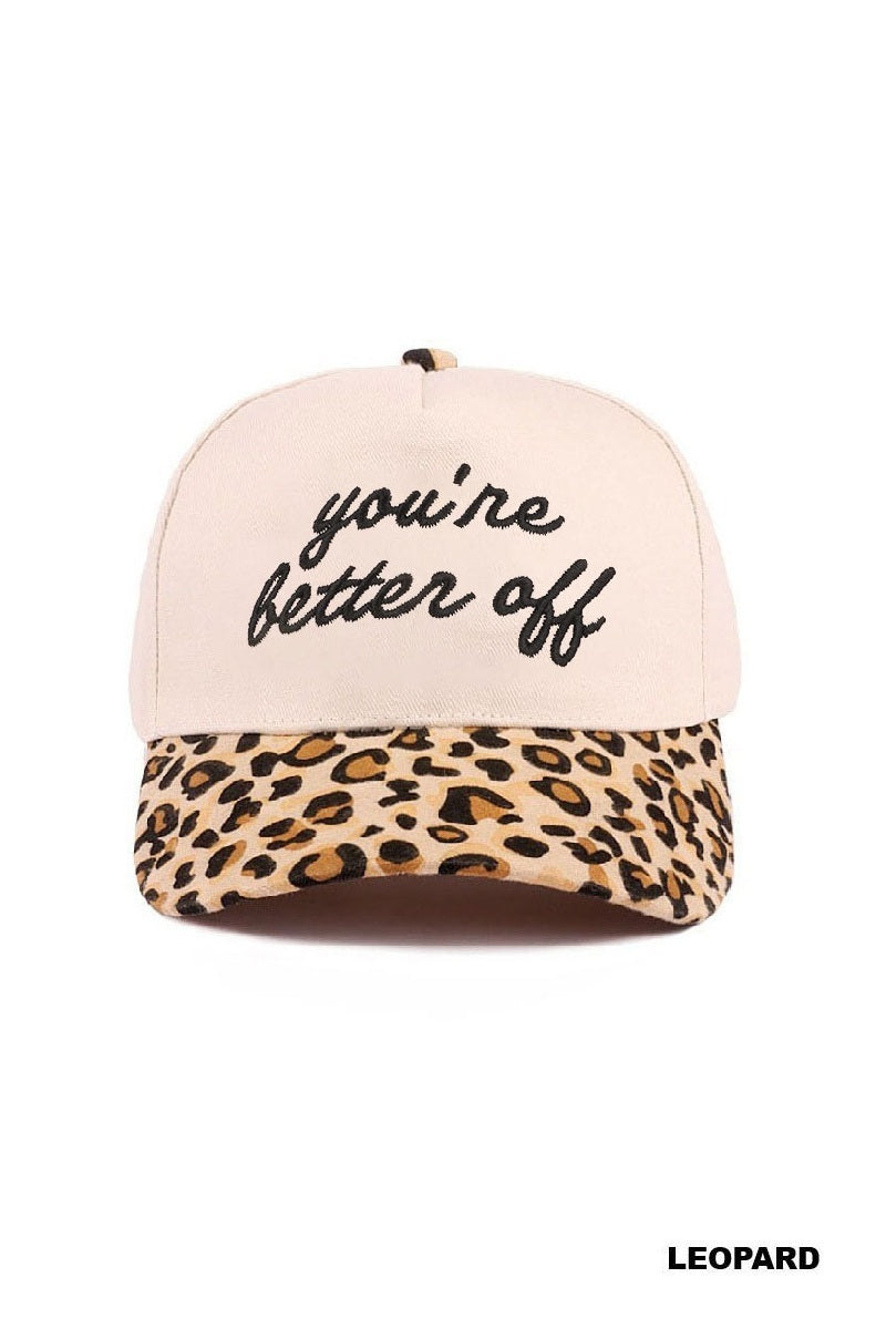 "You're Better Off" Two-Tone Canvas Cotton Cap