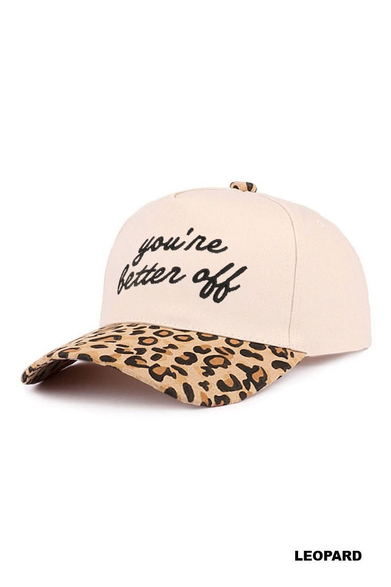 "You're Better Off" Two-Tone Canvas Cotton Cap