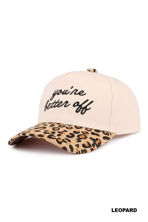 "You're Better Off" Two-Tone Canvas Cotton Cap