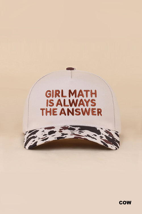 "Girl Math is Always the Answer" Two-Tone Snapback Hat