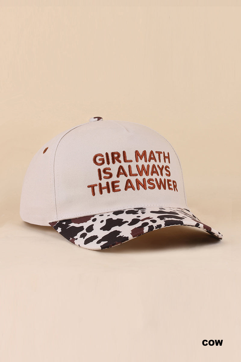 "Girl Math is Always the Answer" Two-Tone Snapback Hat