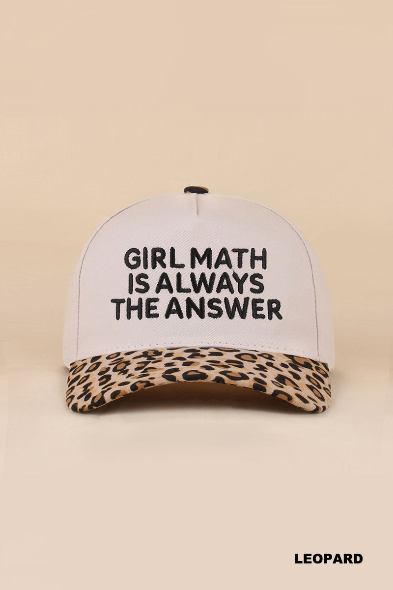 "Girl Math is Always the Answer" Two-Tone Snapback Hat