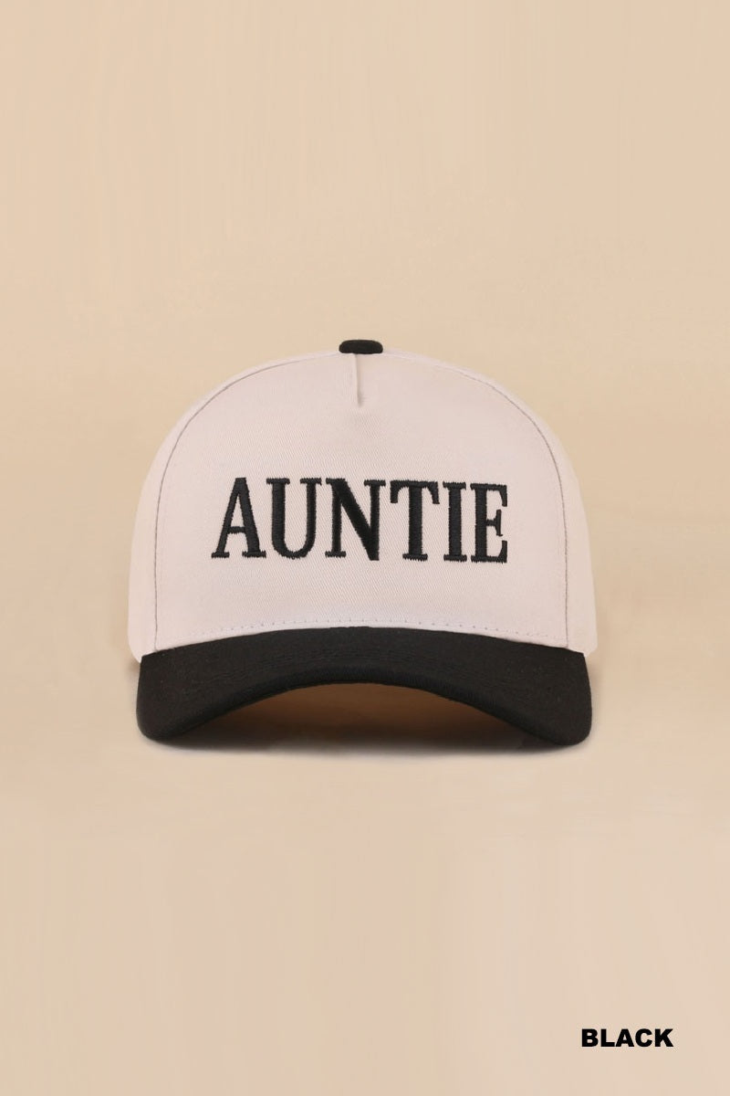 "AUNTIE" Two-Tone Snapback Hat