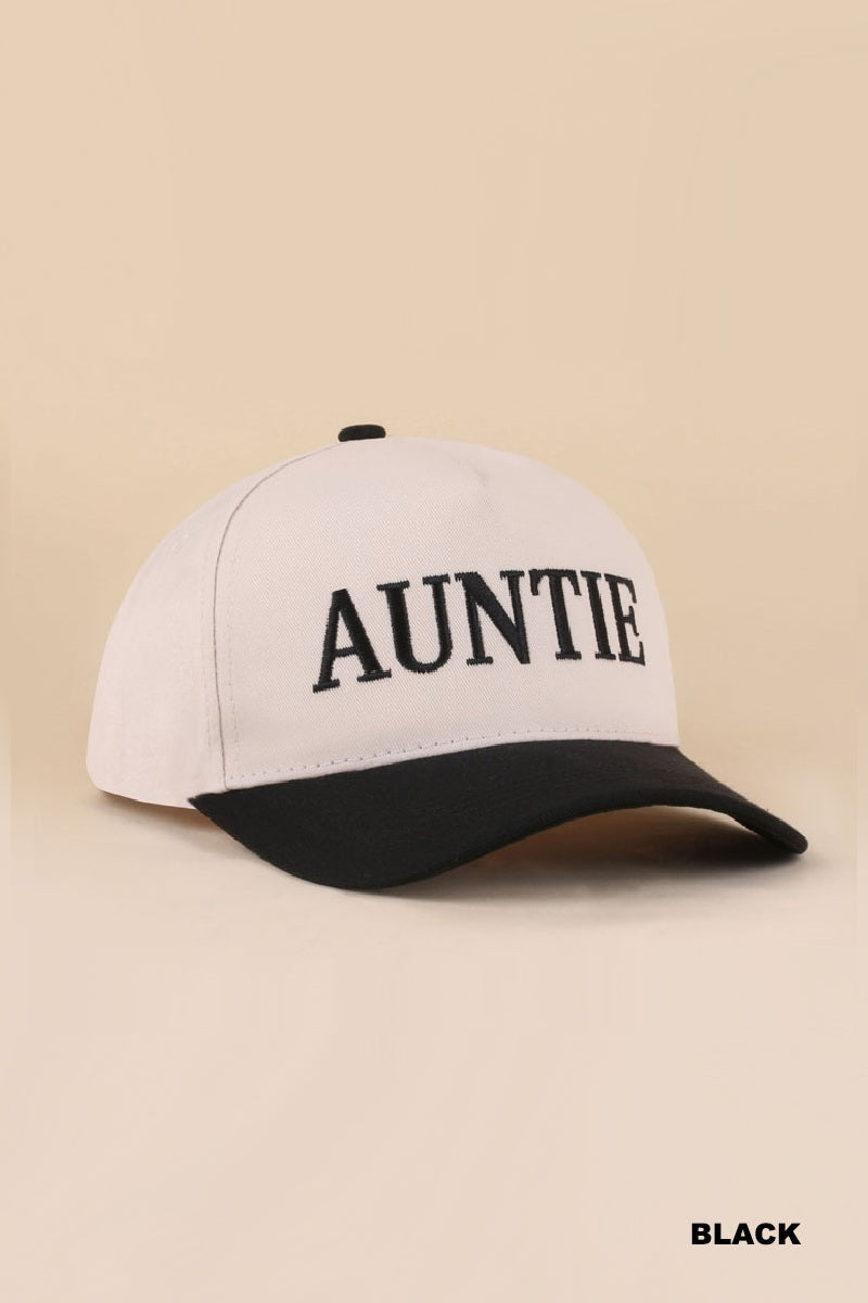 "AUNTIE" Two-Tone Snapback Hat