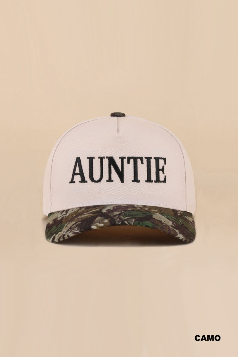 "AUNTIE" Two-Tone Snapback Hat