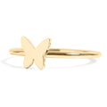 18K Gold PVD Stainless Steel Symbol Butterfly Stacking Rings