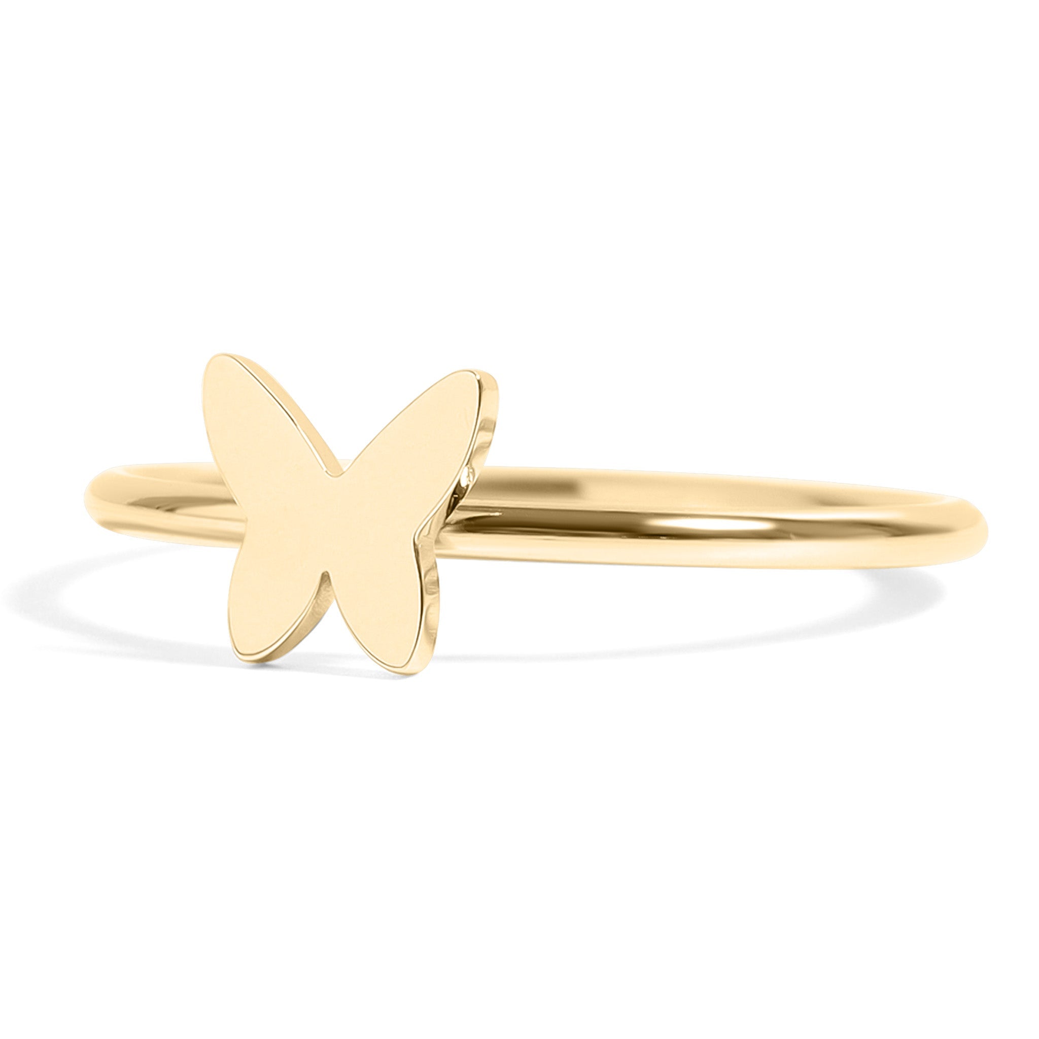 18K Gold PVD Stainless Steel Symbol Butterfly Stacking Rings