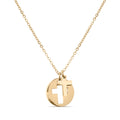 18K Gold PVD Stainless Steel Cutout Cross Charm Necklace
