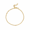 18K Gold PVD Stainless Steel Singapore Chain Bracelet