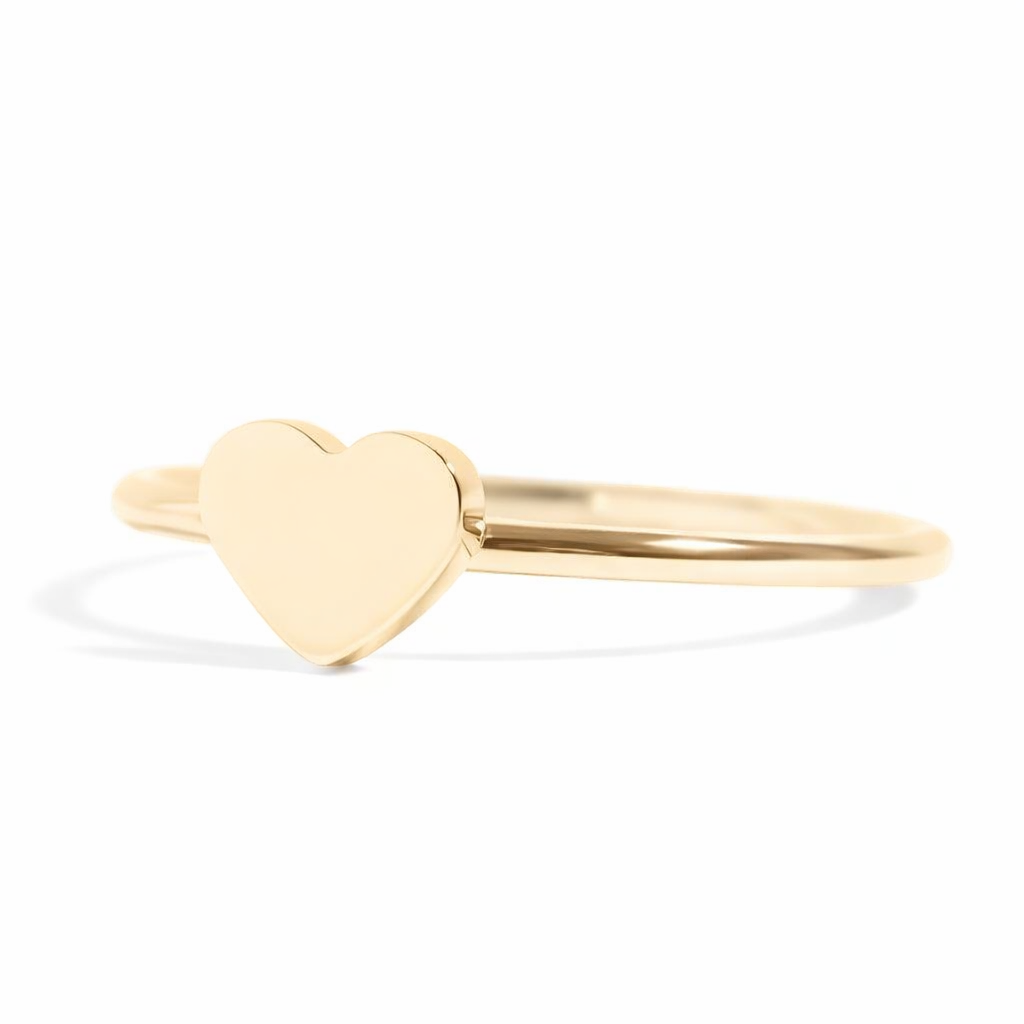 18K Gold PVD Stainless Steel Symbol Heart Stacking Rings