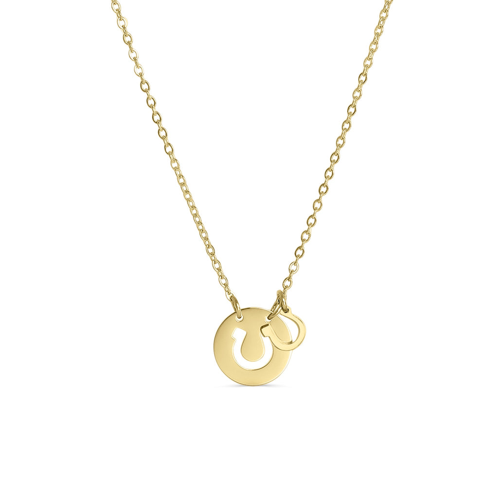 18K Gold PVD Stainless Steel Horseshoe Cutout Necklace