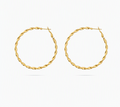 18K Gold PVD Stainless Steel Twist Hoop Earrings